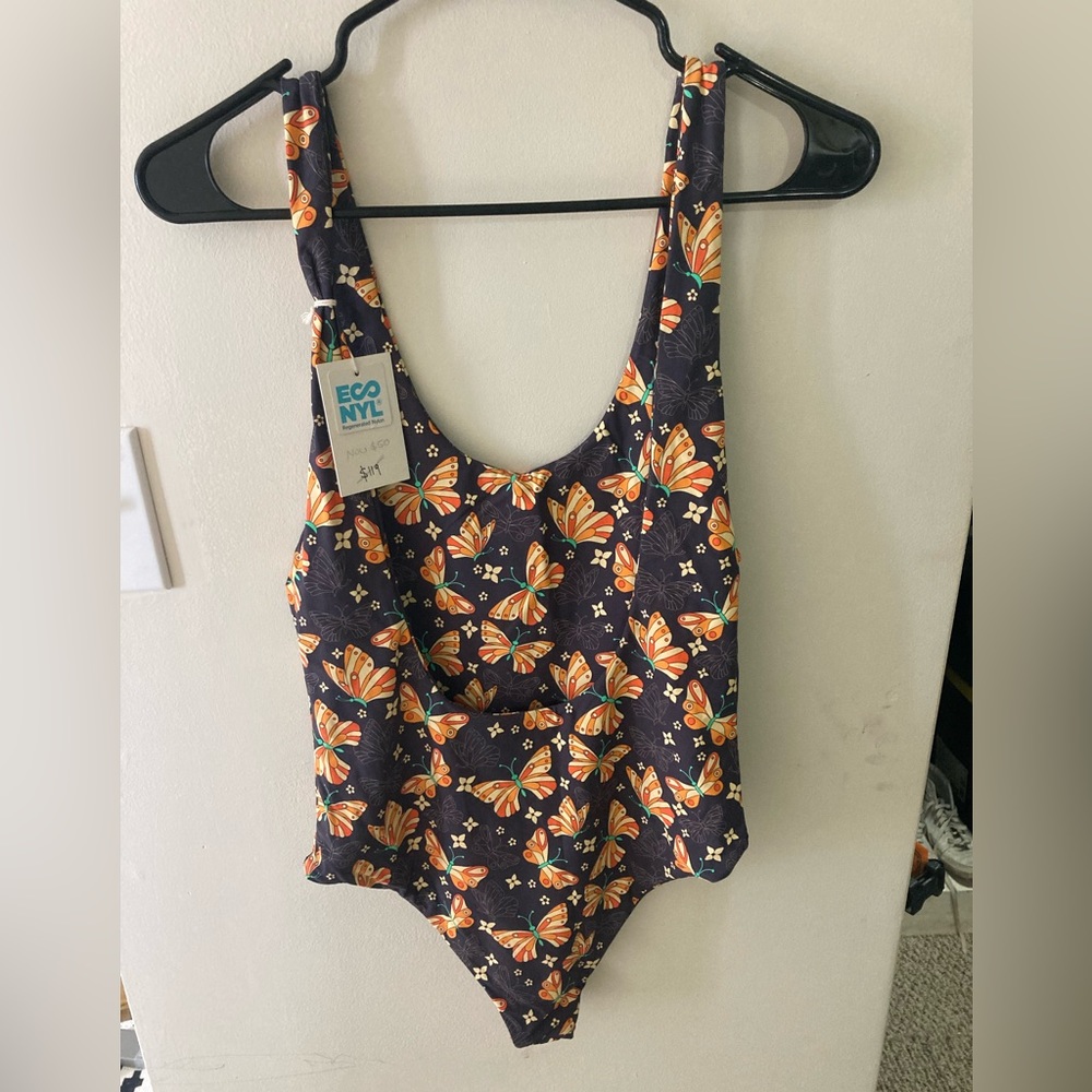 NWT one piece low back butterfly swimsuit